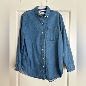 Madewell Denim Botton-Down Collar Oversized Shirt
